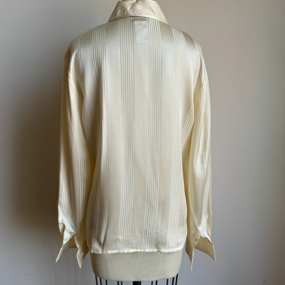 Vintage 90s/00s RENA ROWAN Ivory Silk Blouse - Picture 3 of 5